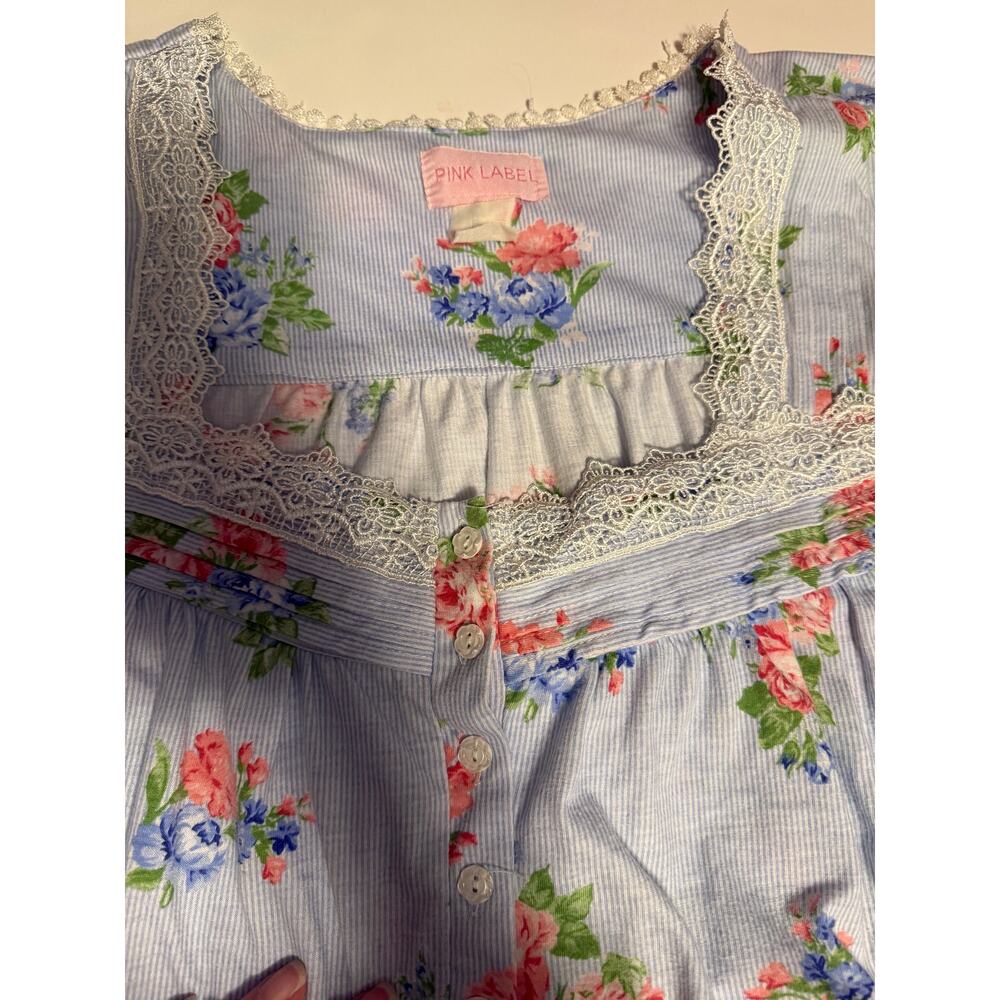 Pink Label Floral Nightgown Lace Trim Cottagecore Gown – Size 2X Approx. - Picture 6 of 8
